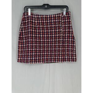 Adelyn Rae Skirt Womens Medium Red Plaid Mini Tweed Grunge Academia Preppy